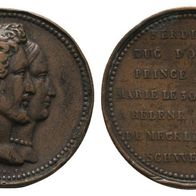Mecklenburg-Schwerin Medaille Bronze 1837 Hochzeit v. F. d´Orleans u. Helene