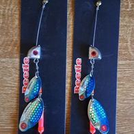 Neu! 2 Ultimate Spinner Tandem Fliege Beetle Blau 18g 18cm Blinker Hecht Waller