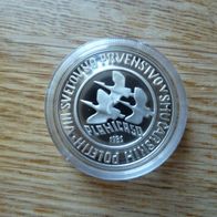 Jugoslawien/ Serbien 500 Dinara 1985 Silber PP "Skiflug- WM Planica"