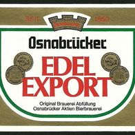 ALT ! Bieretikett Osnabrücker Aktien-Bierbrauerei † 1987 Osnabrück Niedersachsen
