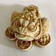 Feng Shui Glücksbringer Frosch mit Münze Yanmis Neuwertig