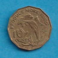 Seychellen 10 Cents 1977 FAO Fächerfisch