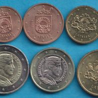 Lettland 1 Cent - 2 Euro 2014 kompl. Satz