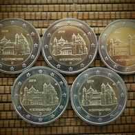 5 x 2 Euro Niedersachsen 2014 A, D, F, G, J