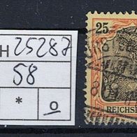 Los H25287: Deutsches Reich Mi. 58, gest