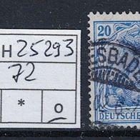 Los H25293: Deutsches Reich Mi. 72, gest
