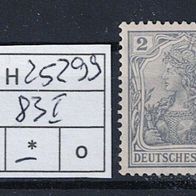 Los H25299: Deutsches Reich Mi. 83 I *