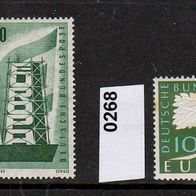 Europa-Union / CEPT - Bundesrepublik Mi. Nr. 241 + 268 Europamarken 1956 + 1957 * * <