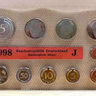 DM - "Kursmünzensatz 1998 J" in Stempelglanz