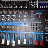 6 Kanal Powermixer 2x 600WATT mit 16DSP Effekte, PA DJ Home Bühne Bluetooth USB