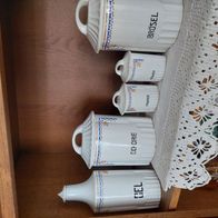 5 Vorratsbehälter Porzellan Art Deco 19, 22, 10 cm
