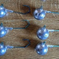 Neu 6 Jigkopf ProfiBlinker Dorschbombe F= 80g Bleikopf Haken Rundkopf Attractor