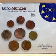 Euro - "Kursmünzensatz 2002 F" Deutschland in Stempelglanz