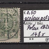 Polen 1920 Freimarken: Adlerzeichnung MiNr. 148 x gestempelt