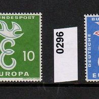 Europa-Union / CEPT - Bundesrepublik Mi. Nr. 295 + 296 Europamarken 1958 * * <