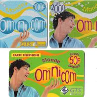 3 verschiedene Prepaid Telefonkarten - Monde Omnicom , gebraucht und leer
