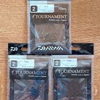 Neu! 30 Haken Daiwa Tournament Farbe: Schwarz Größe: 2 Karpfenhaken Boiliehaken