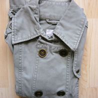 H&M lange Jeansjacke Jacke salbeifarben bzw. khaki 128/134 140