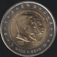 2005 Luxemburg 2 Euro Henri und Adolphe Stempelglanz