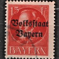 Bayern 15 Pf. Volksstaat Min-Nr. 120 gestempelt