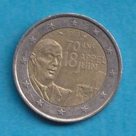 Frankreich 2 Euro 2010. 70 Jahrestag des Appells vom 18. Juni General de Gaulle