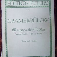 Klaviernoten - Cramer-Bülow: 60 ausgew. Etüden Edit. Peters No.3814 Klassik
