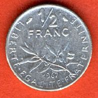 Frankreich 1/2 Franc 1967