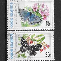 023) Cook-Inseln 1997 Schmetterlinge Mi. Nr. 1472/74 gestempelt