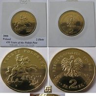 2008, Poland, 2 Zloty, 450 Years of the Polish Postal Service