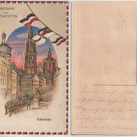 Antwerpen um 1916 Halt gegen das Licht Karte Kathedrale beschrieben Top Karte