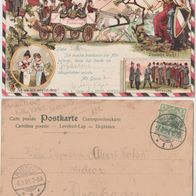 Gruss von der Musterung Litho AK 1915 geschrieben von Willy Vohs Dierhagen