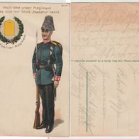 Uniform Garde Füsilier Regiment Maikäfer Feldpost um 1915 Litho