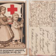 Rotes Kreuz Nürnberg AK 1915 Gedenket unserer Soldaten im Felde