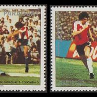 1986 Paraguay Fußball-WM Mexico 1986 Satz MiNr 3997/3999 postfrisch