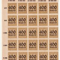 Deutsches Reich Mi. Nr. 299 - 25 Marken - Block mit Ober u. Seitenrand Postfrisch