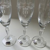 3 Spiegelau Sektgläser / Champagnergläser Kristallglas mit feinem Dekor NEU
