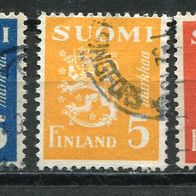F0142 Suomi Finnland 203 + 05 + 07 gestempelt o 0,90 M€