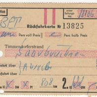 alte Fahrkarte DB 13825 Timmendorferstrand-Saarbrücken vom 18.06.1973