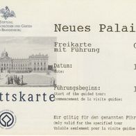 Eintrittskarte Neues Palais Potsdam 18.07.2006