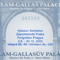 Clam-Gallas Palace in Prag Eintrittskarte 003589 von 2005