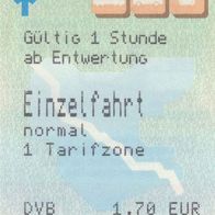 Fahrkarte 46820801 DVB Verkehrsverbund Oberelbe von Okt. 2005