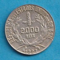 Brasilien 2000 Reis 1927, SILBER,