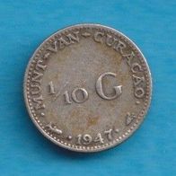 Curasao 1/10 Gulden 1947, SILBER,