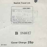 Fahrkarte Sealink Travel Ltd. B 184617 vom 08.12.1973