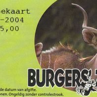 Burgers´ Zoo Arnheim Eintrittskarte 2688769 vom 15.10. 2004, Lesezeichen