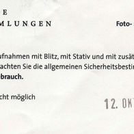 Staatliche Kunstsammlung Dresden Fotoerlaubnis vom 12.10. 2005