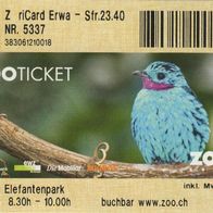 Zoo Zürich Eintrittskarte Nr. 5337 vom 29. Juli 2015