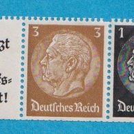 Deutsches Reich Zd ausMH. Zusammendrucke Mi.A 8 b/513/512 Waagerecht W 76 Falz