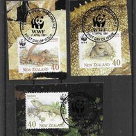 008) Neuseeland 1991 Naturschutz Mi. Nr. 1160/61/62 gestempelt auf Papier