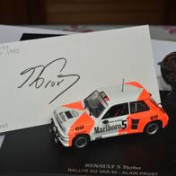 1:43 Renault 5 Turbo Rallye du Var 1982, signiert von Alain Prost, Universal Hobbies